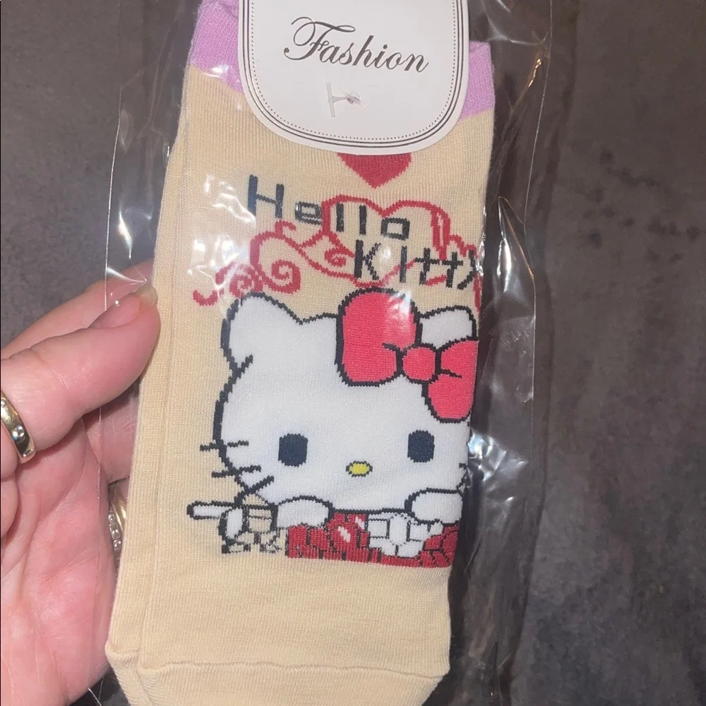 Hello Kitty bundle socks, necklace, earrings, zipper pull, coin purse nwt
